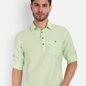 Life Roads Men Solid Pure Cotton Pathani Kurta