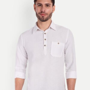 Life Roads Men Solid Pure Cotton Pathani Kurta